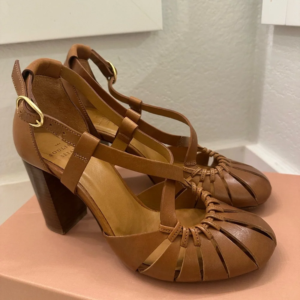 Sezane High Tara Sandals in Heritage Leather - Picture 5 of 9